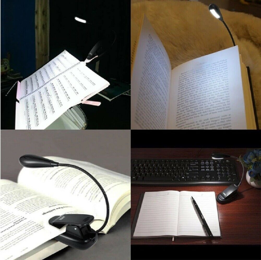 Flexible Clip On LED Light Lamp For Book Reading Tablet Laptop PC EReader